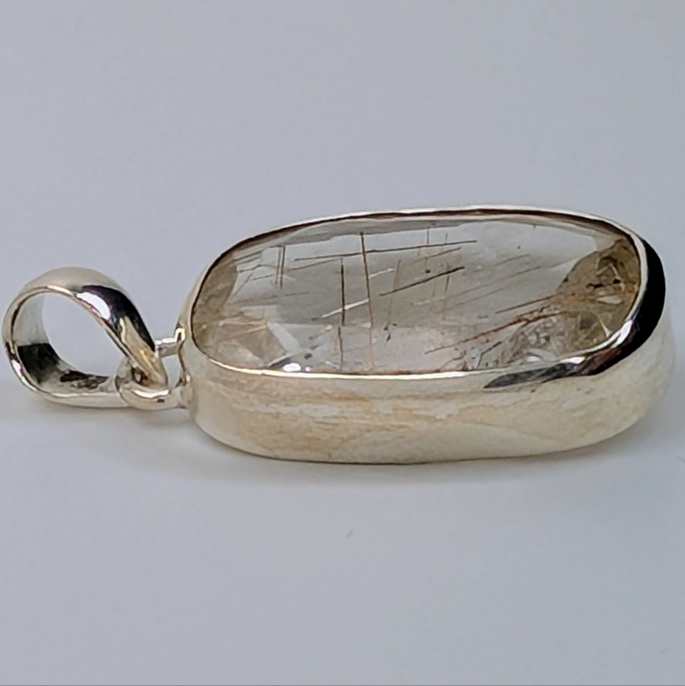 Rutilated Quartz Pendant S925 Sterling Silver - Picture 3 of 6